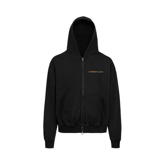 Hoodie zip noir "Beginning"